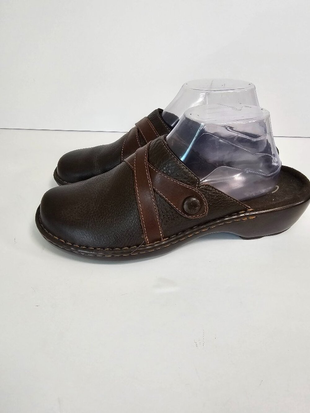 Clarks Clogs Brown Leather Slip On Casual Comfort 8.5